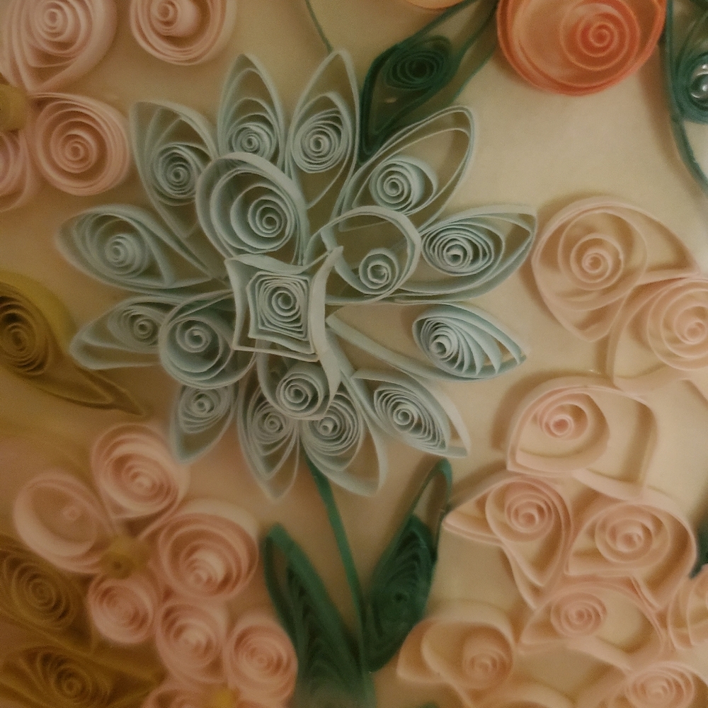 Vintage Handmade Paper Flowers 70s Retro Wall Art - Picture 13 of 14